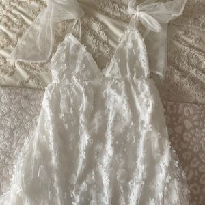 SHEER WHITE FLORAL DRESS
